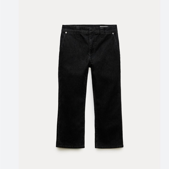 Zara The Slim Capri in Flocked Black Size 4 - Picture 1 of 9